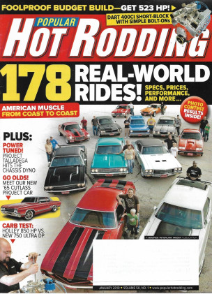 POPULAR HOT RODDING 2010 JAN - HOLLEY 750cfm VS 850cfm, 178 REAL WORLD RIDES